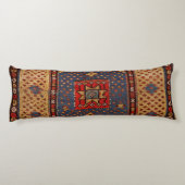 Koerdisch Safreh Dark Tan Yellow Blue  Lichaamskussen (Achterkant)