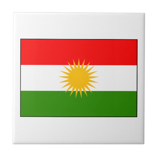 Koerdische Iraakse vlag Tegeltje (Voorkant)