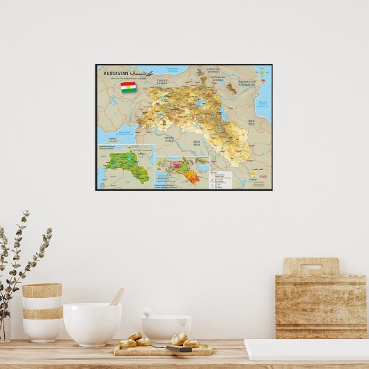 Koerdische kaart poster (Keuken)