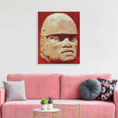 Koerdische kop, Olmec Canvas Afdruk (Insitu (Woonkamer))
