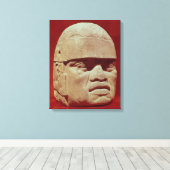 Koerdische kop, Olmec Canvas Afdruk (Insitu (Houten vloer))