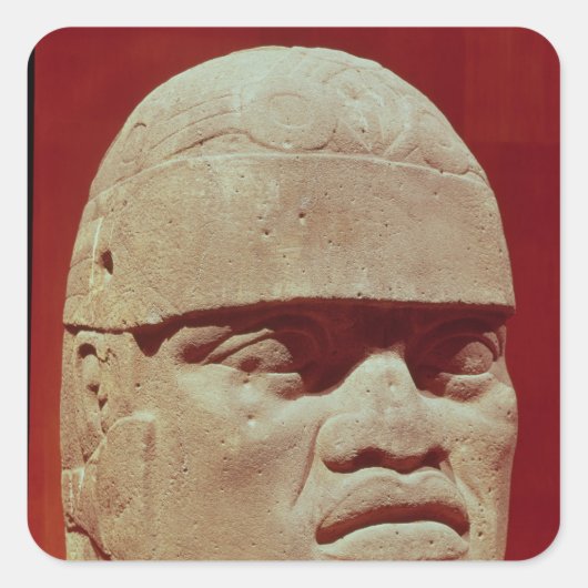 Koerdische kop, Olmec Vierkante Sticker (Voorkant)