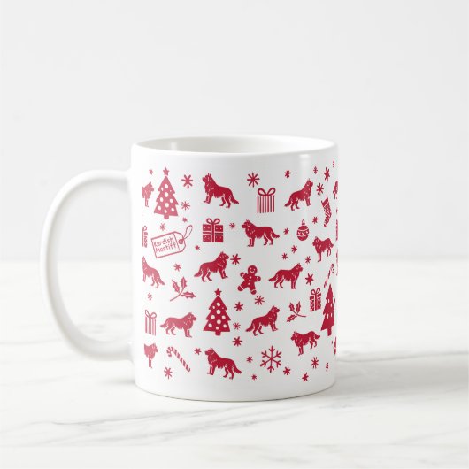 Koerdische Mastiff kerstontwerp Koffiemok (Links)