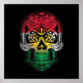 Koerdische schedel en Rozen vlag Poster (Voorkant)