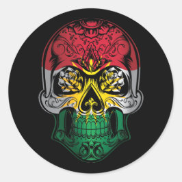 Koerdische schedel en Rozen vlag Ronde Sticker