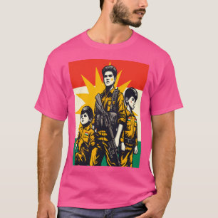 Koerdische vlag actief t-shirt