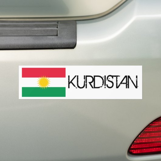 Koerdische vlag bumpersticker (Op auto)