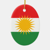 Koerdische vlag keramisch ornament (Voorkant)