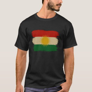 Koerdische Vlag Kwaststreek Grunge Koerdistan Vlag T-shirt