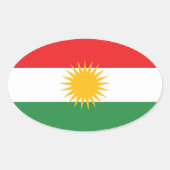 Koerdische vlag ovale sticker (Voorkant)
