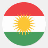 Koerdische vlag ronde sticker (Voorkant)