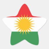 Koerdische vlag ster sticker (Voorkant)