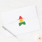 Koerdische vlag ster sticker (Envelop)