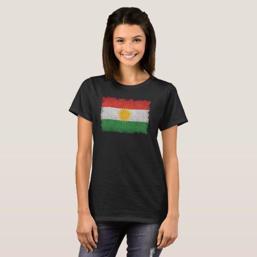 Koerdische vlag van Koerdistan T-shirt (Voorkant volledig)