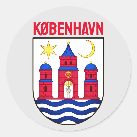 Koerdische wapenschild - DENEMARKEN Ronde Sticker (Voorkant)