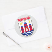 Koerdische wapenschild - DENEMARKEN Ronde Sticker (Envelop)