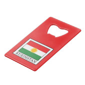 Koerdistan Creditkaart Flessenopener (Voorkant Gekanteld)