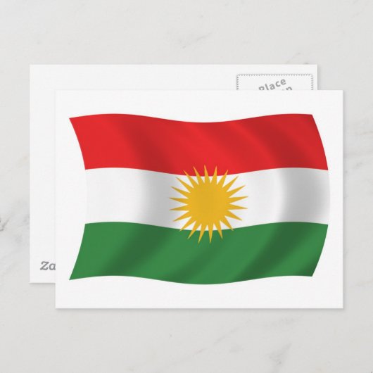 Koerdistan Flag Briefkaart (Voorkant / Achterkant)