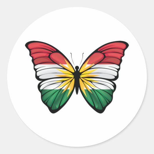 Koerdistan Hypolimnas Butterfly Ronde Sticker (Voorkant)