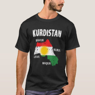 Koerdistan Kaart met Sky Direction op Koerdistan T-shirt