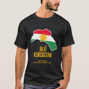 Koerdistan Kaart Vlag I Biji Koerdisch Ontwerp T-shirt