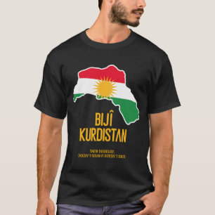 Koerdistan Kaart Vlag I Biji Koerdisch Ontwerp T-shirt