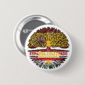 Koerdistan Koerdisch Spanje Spaans - Boomboomvlag Ronde Button 5,7 Cm (Voorkant /achterkant)