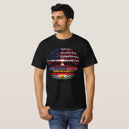 Koerdistan Kurdish US American USA United States T T-shirt (Voorkant volledig)