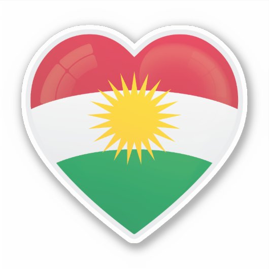 Koerdistan Love Icon Sticker (Voorkant)