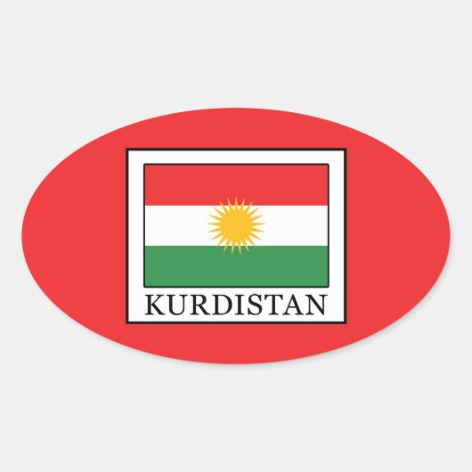 Koerdistan Ovale Sticker (Voorkant)