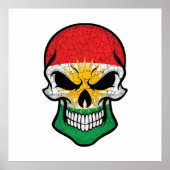 Koerdistan Smiling Skull Flag Poster (Voorkant)