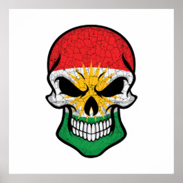 Koerdistan Smiling Skull Flag Poster