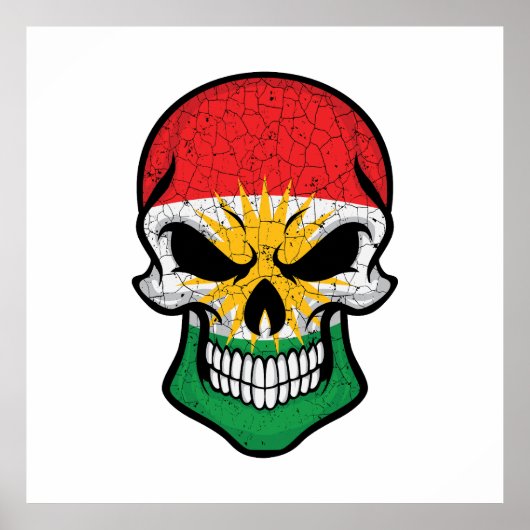 Koerdistan Smiling Skull Flag Poster (Voorkant)