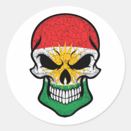 Koerdistan Smiling Skull Flag Ronde Sticker