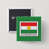 Koerdistan Vierkante Button 5,1 Cm (Voorkant /achterkant)