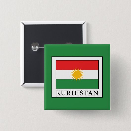 Koerdistan Vierkante Button 5,1 Cm (Voorkant /achterkant)