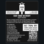 Koerier bromfiets Logo, koeriersdienst Adverteren Flyer<br><div class="desc">Koerier bromfiets Logo,  koerier service Adverteren Flyer door de Visitekaartje Store.</div>