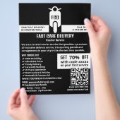 Koerier bromfiets Logo, koeriersdienst Adverteren Flyer (Hand)