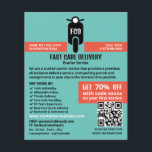 Koerier bromfiets Logo, koeriersdienst Adverteren Flyer<br><div class="desc">Koerier bromfiets Logo,  koerier service Adverteren Flyer door de Visitekaartje Store.</div>