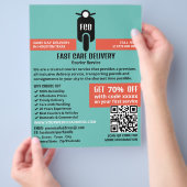 Koerier bromfiets Logo, koeriersdienst Adverteren Flyer (Hand)