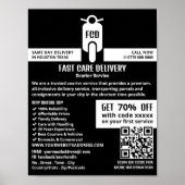 Koerier bromfiets Logo, koeriersdienst Adverteren Poster (Voorkant)