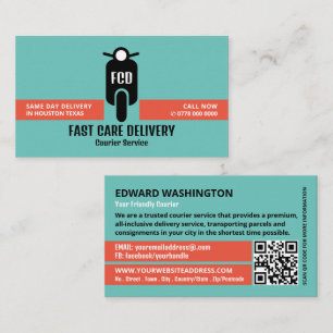 Koerier bromfiets Logo, koeriersdienst Visitekaartje