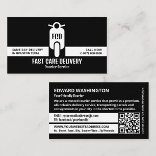 Koerier bromfiets Logo, koeriersdienst Visitekaartje