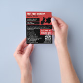 Koerier bromfiets ontwerp, koerier service Adverte Flyer (Hand)