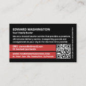 Koerier bromfiets ontwerp, koerier service visitekaartje (Achterkant)