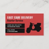 Koerier bromfiets ontwerp, koerier service visitekaartje (Voorkant)