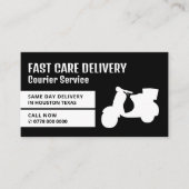 Koerier bromfiets ontwerp, koerier service visitekaartje (Voorkant)