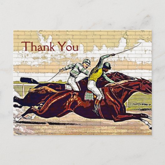 Koerier en Ives Great Race Dank u Briefkaart (Voorkant)