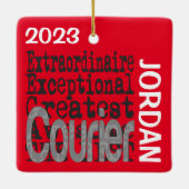 Koerier Extraordinaire CUSTOM Keramisch Ornament (Achterkant)