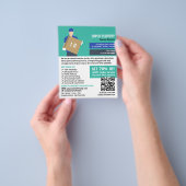 Koerier levering kerel, koerier service Adverteren Flyer (Hand)